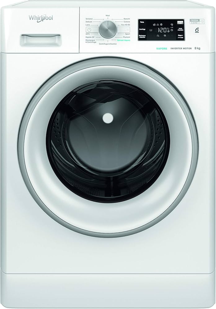 WHIRLPOOL LAVATRICE 8KG INVERTER 6°SE. VAPORE A 1400 GIRI FFB 846 SV IT
