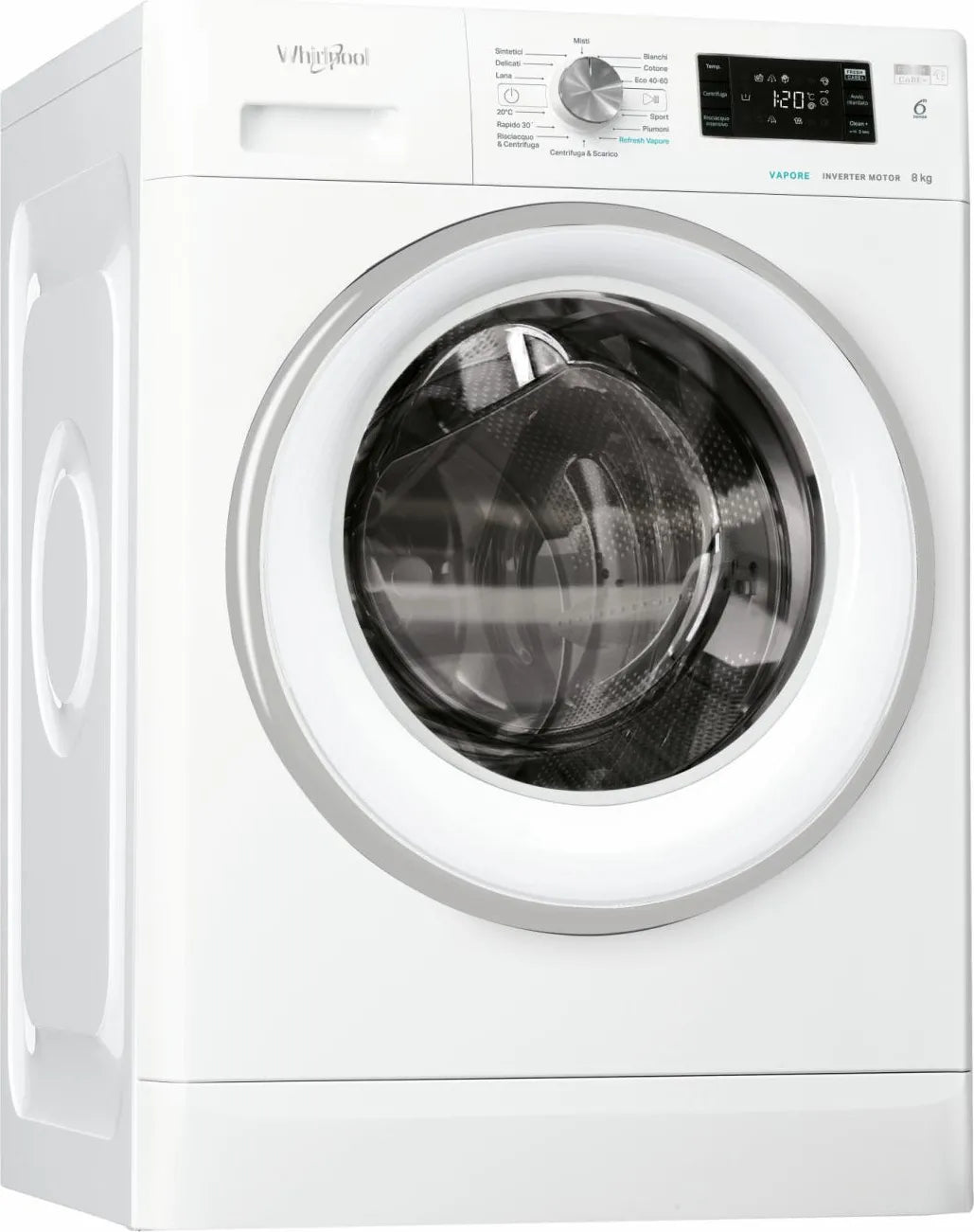 WHIRLPOOL LAVATRICE 8KG INVERTER 6°SE. VAPORE A 1400 GIRI FFB 846 SV IT
