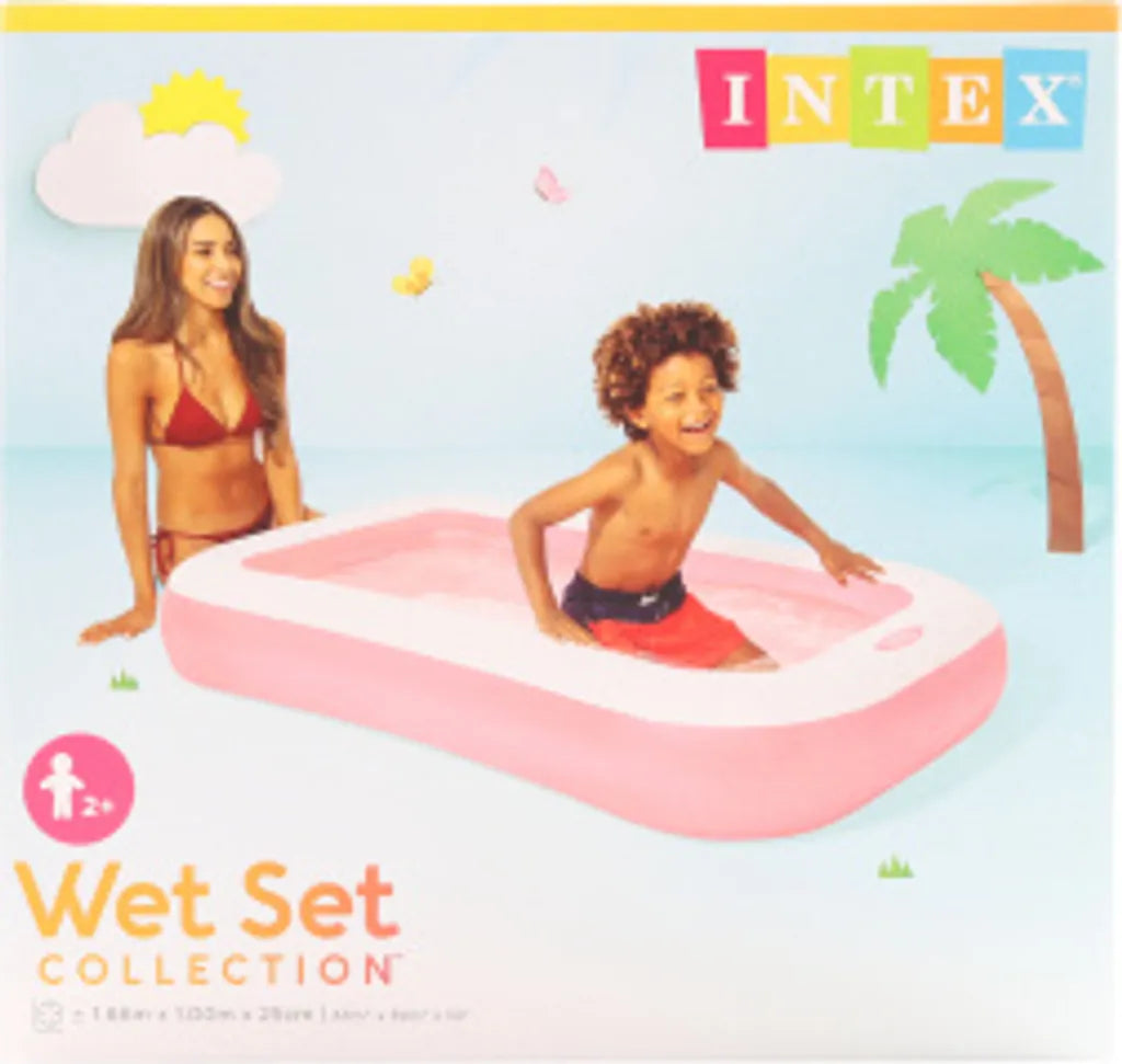 INTEX PISCINA GONFIABILE RETTANGOLARE 2+ ROSA 166x100x25CM 58423