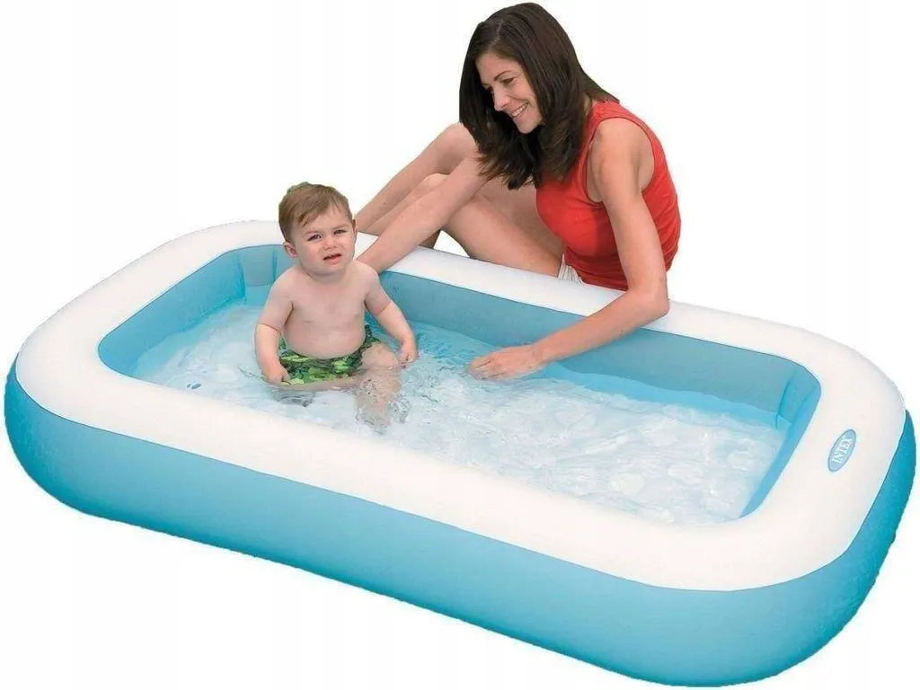INTEX PISCINA GONFIABILE RETTANGOLARE 2+ AZZURRO 166x100x25CM 57403