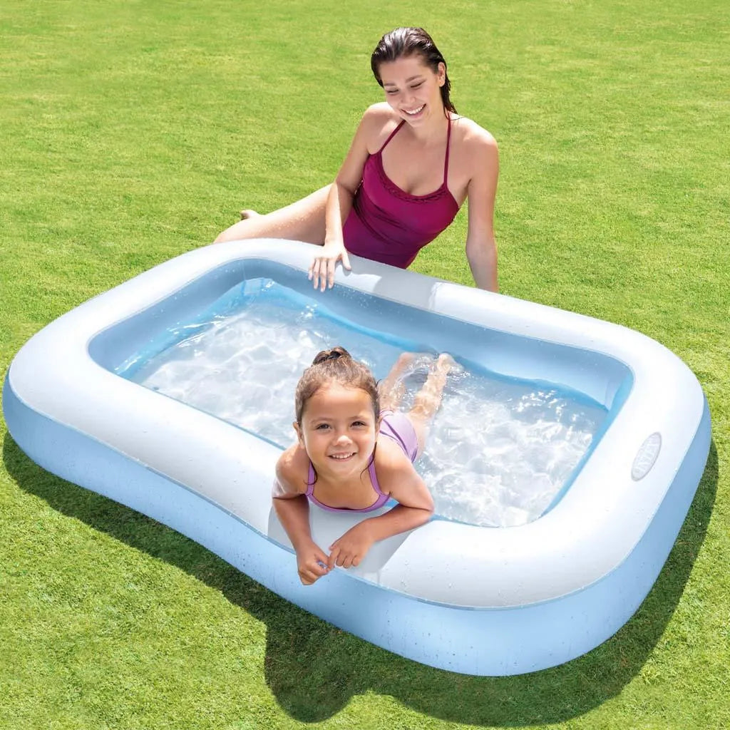 INTEX PISCINA GONFIABILE RETTANGOLARE 2+ AZZURRO 166x100x25CM 57403