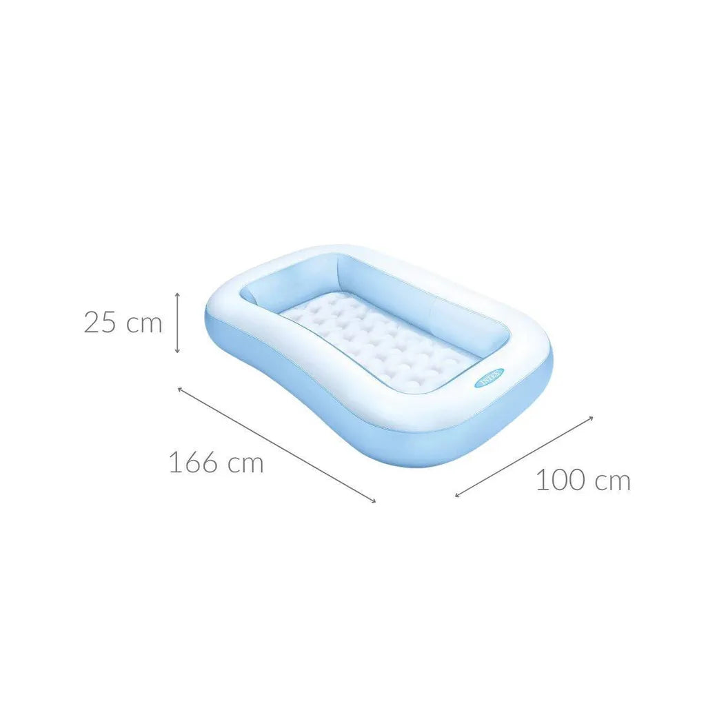 INTEX PISCINA GONFIABILE RETTANGOLARE 2+ AZZURRO 166x100x25CM 57403