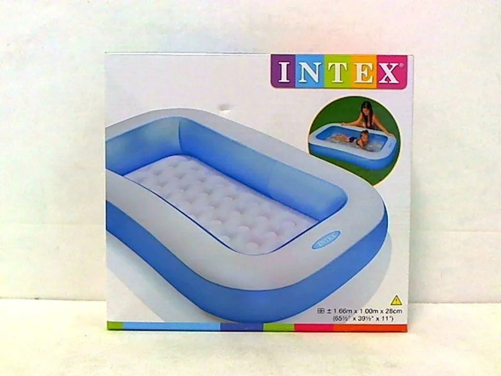 INTEX PISCINA GONFIABILE RETTANGOLARE 2+ AZZURRO 166x100x25CM 57403