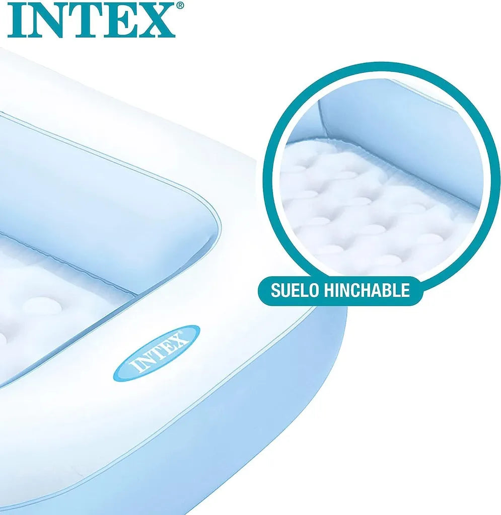 INTEX PISCINA GONFIABILE RETTANGOLARE 2+ AZZURRO 166x100x25CM 57403