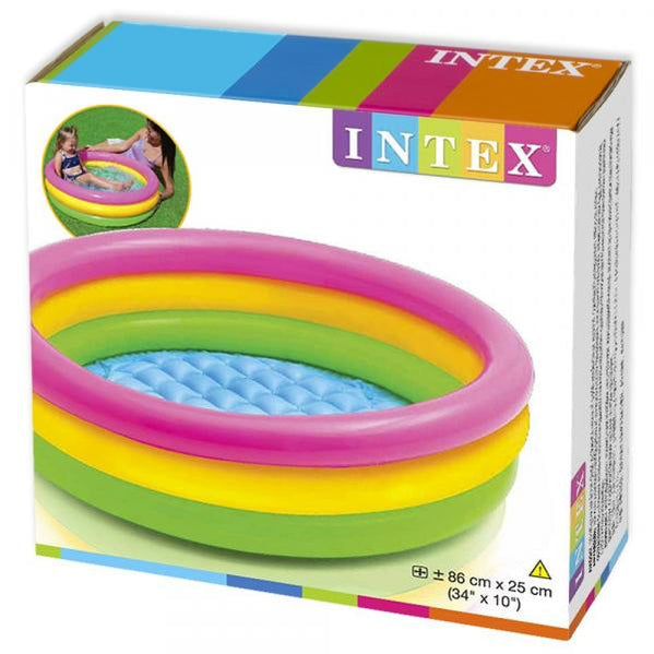 INTEX PISCINA SUNSET BLOW TRE ANELLI ROTONDA 1/3ANNI 86x86x25CM 58924