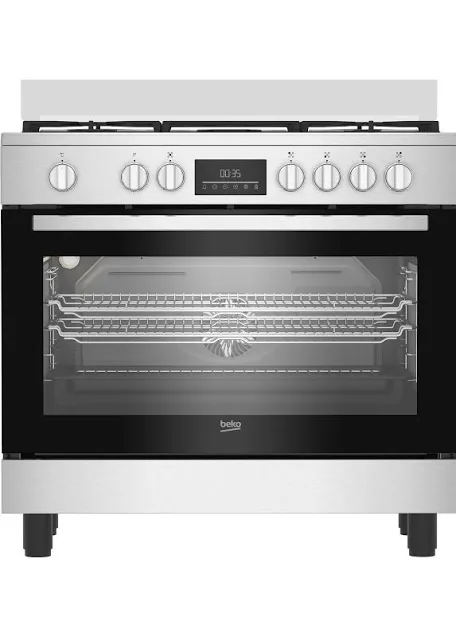 BEKO CUCINA A GAS 5 BRUCI.FORNOELET.VENT.66LT 90x60 INOX BGM11226EX