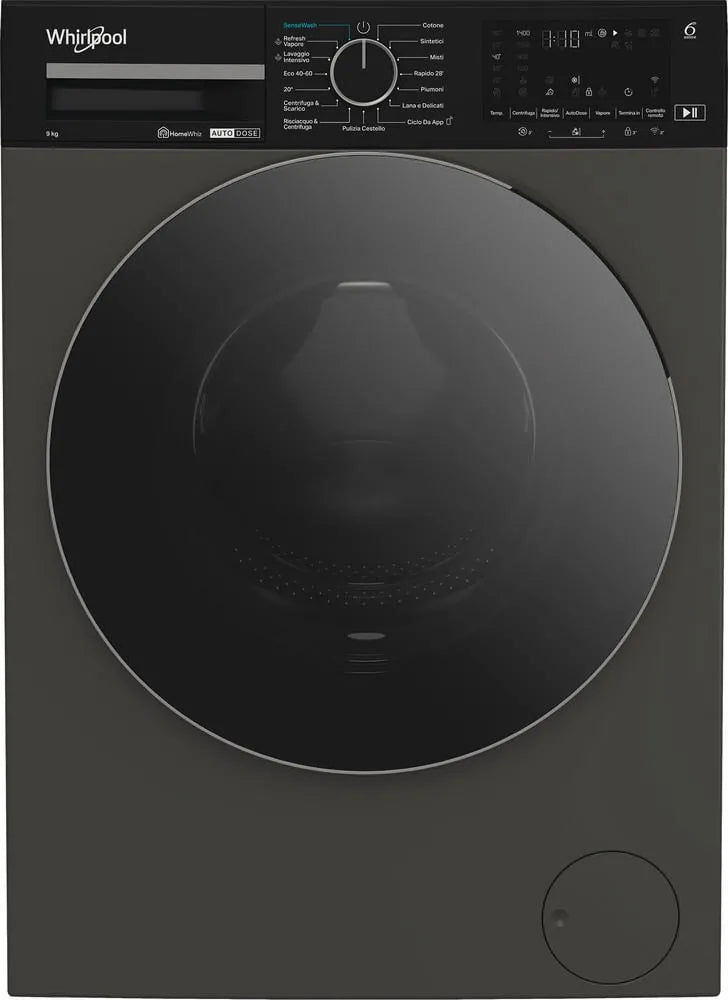 WHIRLPOOL LAVATRICE 9KG INVERTER WIFI A-50% GRIGIO WPM 911G ADS IT