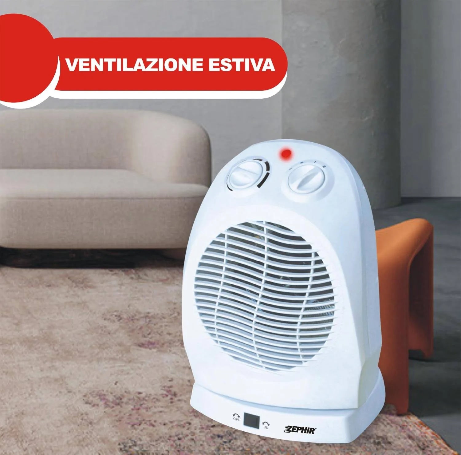 ZEPHIR CALDOBAGNO OSCILLANTE 1000/2000W BIANCO ZTRM6