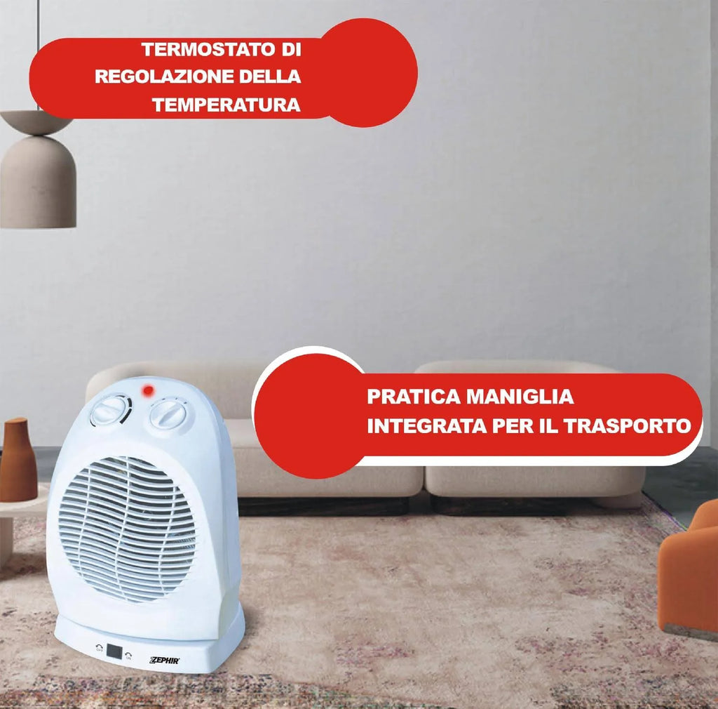 ZEPHIR CALDOBAGNO OSCILLANTE 1000/2000W BIANCO ZTRM6
