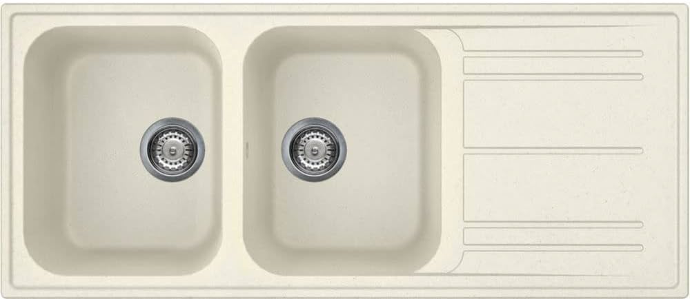 SMEG LAVELLO REVERSIBILE DUE VASCHE E GOCCIOLATOIO PANNA LZ116P