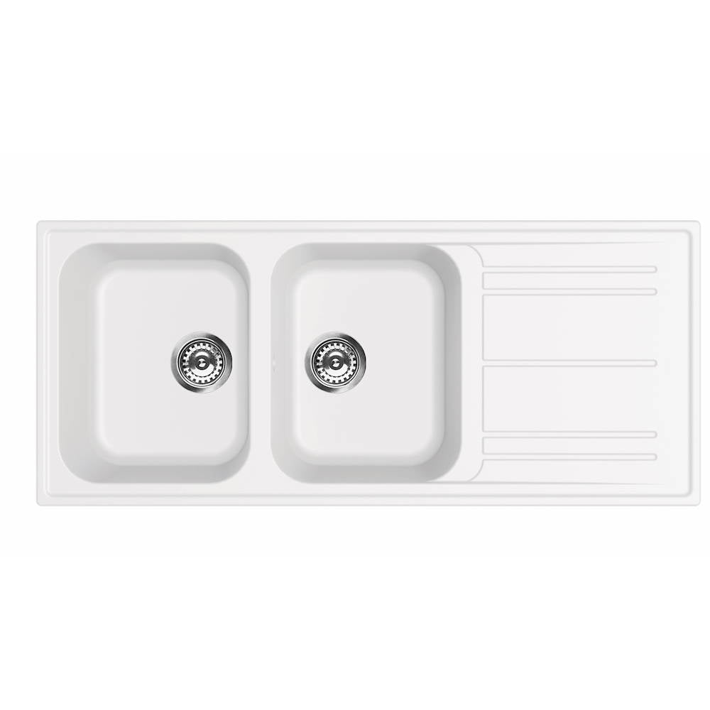 SMEG LAVELLO REVERSIBILE DUE VASCHE E GOCCIOLATOIO BIANCO LZ116B