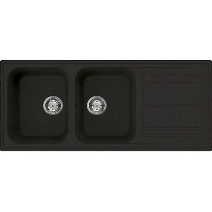 SMEG LAVELLO REVERSIBILE DUE VASCHE E GOCCIOLATOIO NERO LZ116A2