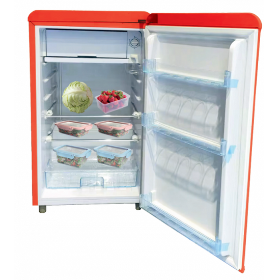 DCG FRIGO MONOPORTA LINEA RETRO' 100LT E ROSSO MF100R