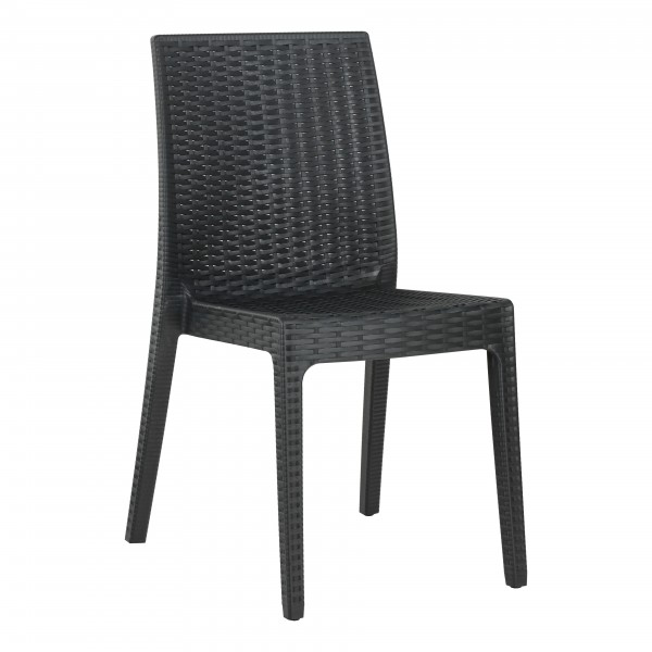 SEDIA SELENE IN RESINA RATTAN ANTRACITE