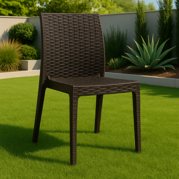 SEDIA SELENE IN RESINA RATTAN ANTRACITE