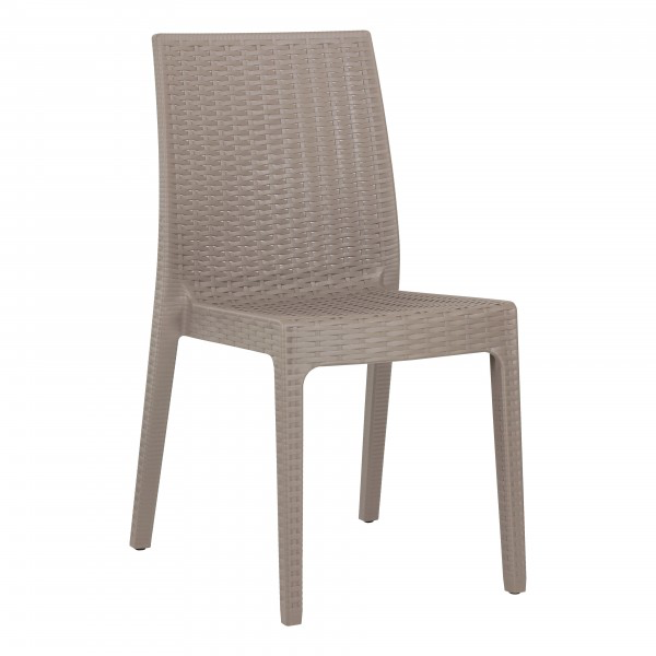 SEDIA SELENE IN RESINA RATTAN TORTORA
