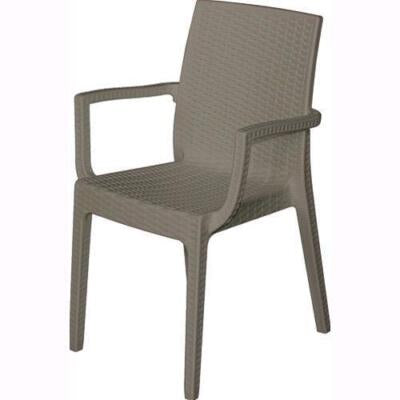 POLTRONA DAFNE IN RESINA RATTAN TORTORA
