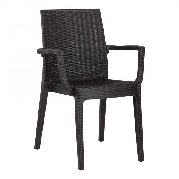 POLTRONA DAFNE IN RESINA RATTAN ANTRACITE