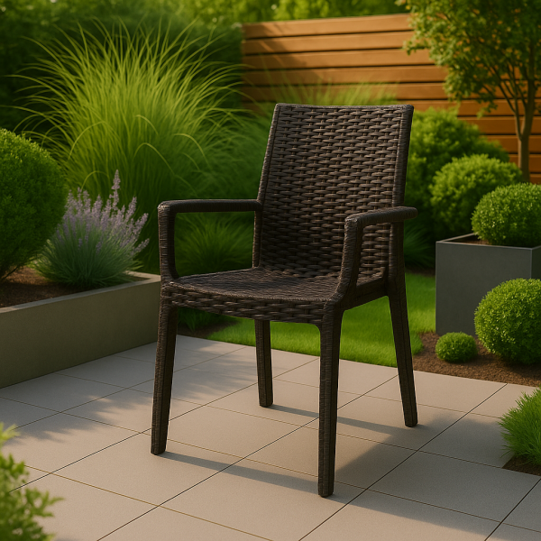 POLTRONA DAFNE IN RESINA RATTAN ANTRACITE