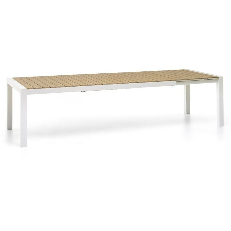 TAVOLO SANTORINI Allung. 225/295x100 cm Bianco