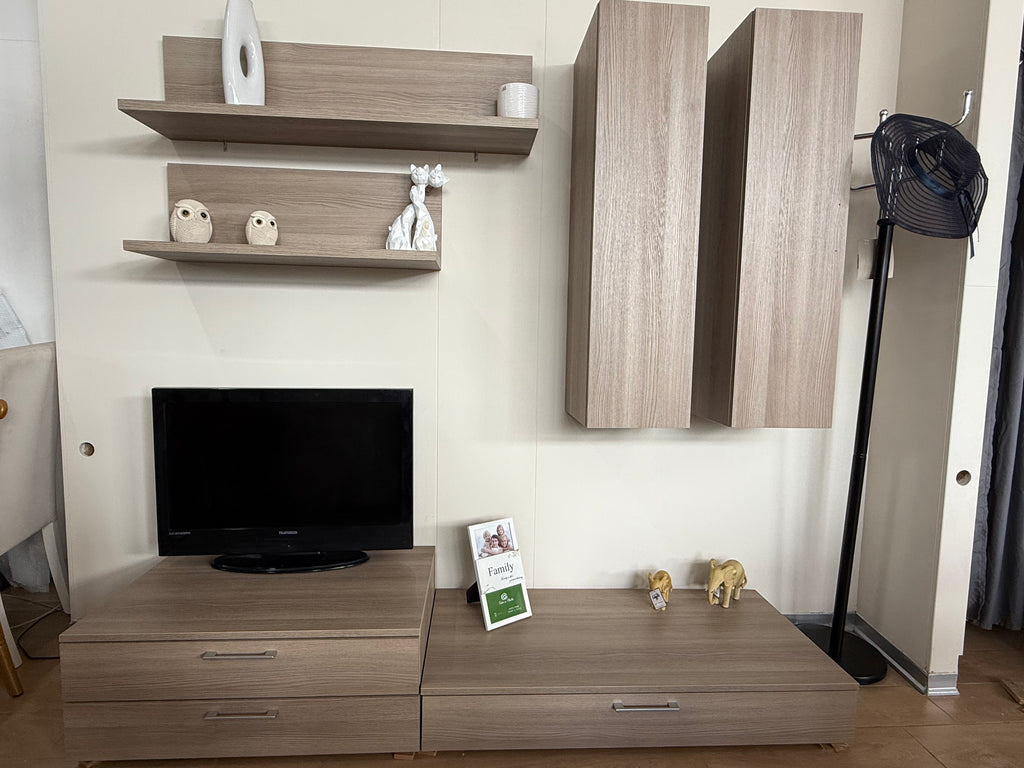 PARETE ATTREZZATA COLORE OLMO CM 200
