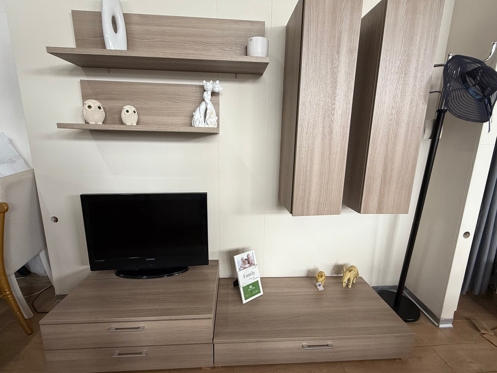 PARETE ATTREZZATA COLORE OLMO CM 200