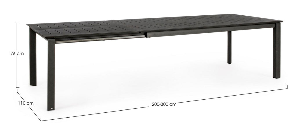 BIZZOTTO TAVOLO IN ALLUMINIO 200/300X110 ANTRACITE CX23 - KONNOR
