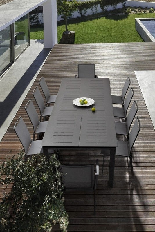 BIZZOTTO TAVOLO IN ALLUMINIO 200/300X110 ANTRACITE CX23 - KONNOR