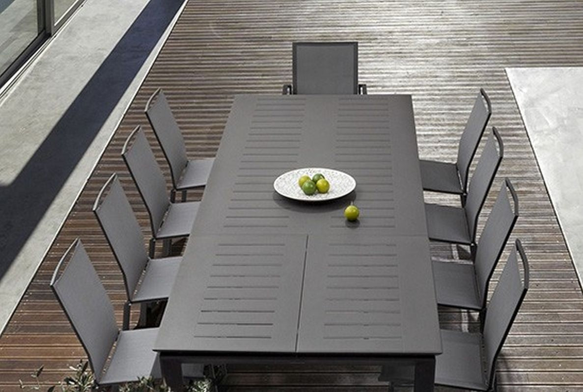 BIZZOTTO TAVOLO IN ALLUMINIO 200/300X110 ANTRACITE CX23 - KONNOR