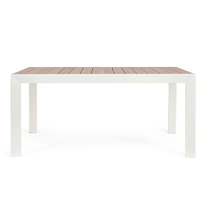 BIZZOTTO TAVOLO IN ALLUMINIO ALLUNGABILE BELMAR 220x340x100 CON EFFETTO LEGNO