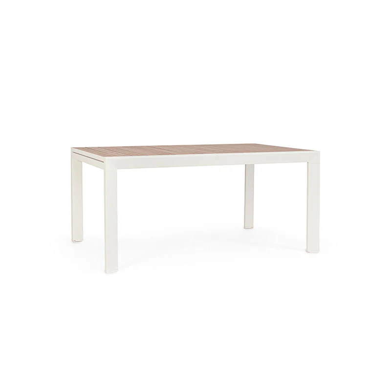 BIZZOTTO TAVOLO IN ALLUMINIO ALLUNGABILE BELMAR 220x340x100 CON EFFETTO LEGNO