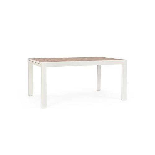 BIZZOTTO TAVOLO IN ALLUMINIO ALLUNGABILE BELMAR 160/240x100 CON EFFETTO LEGNO