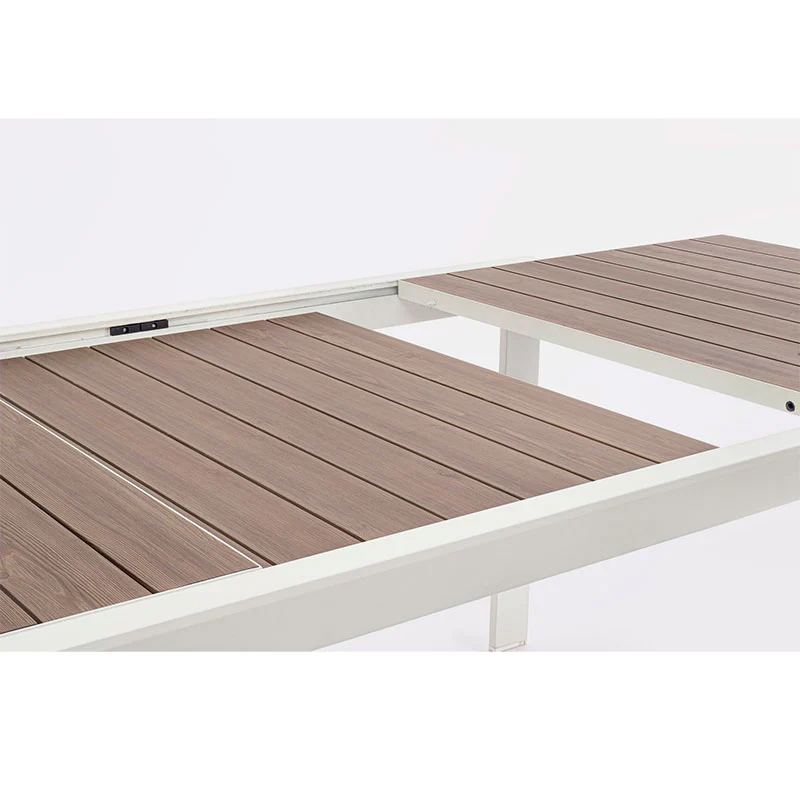 BIZZOTTO TAVOLO IN ALLUMINIO ALLUNGABILE BELMAR 220x340x100 CON EFFETTO LEGNO