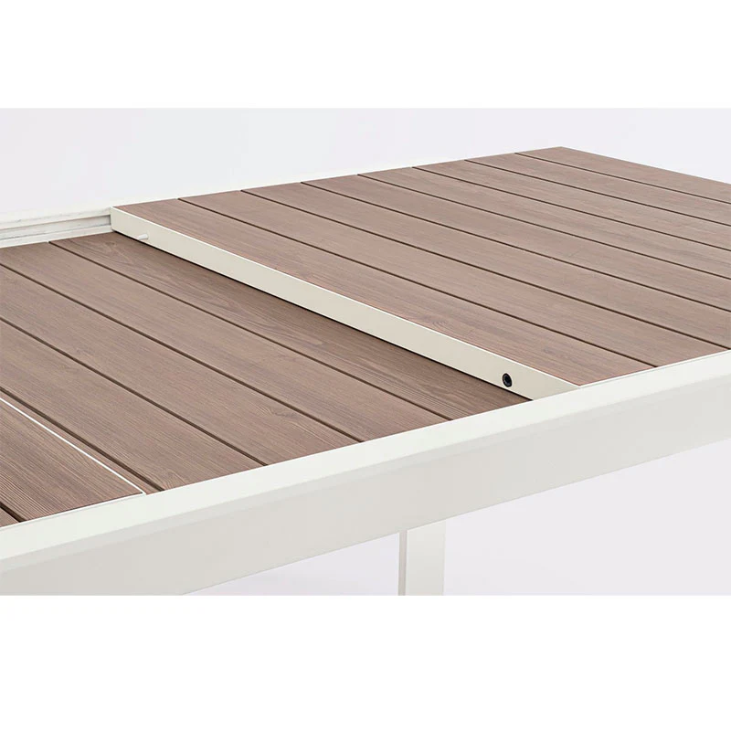 BIZZOTTO TAVOLO IN ALLUMINIO ALLUNGABILE BELMAR 220x340x100 CON EFFETTO LEGNO