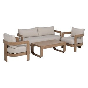 SET SALOTTO TROPEA ALLUMINIO EFFETTO LEGNO