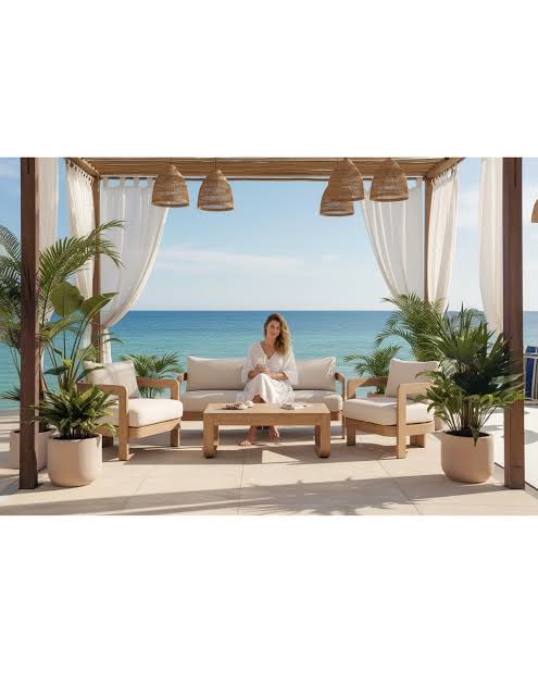 SET SALOTTO TROPEA ALLUMINIO EFFETTO LEGNO