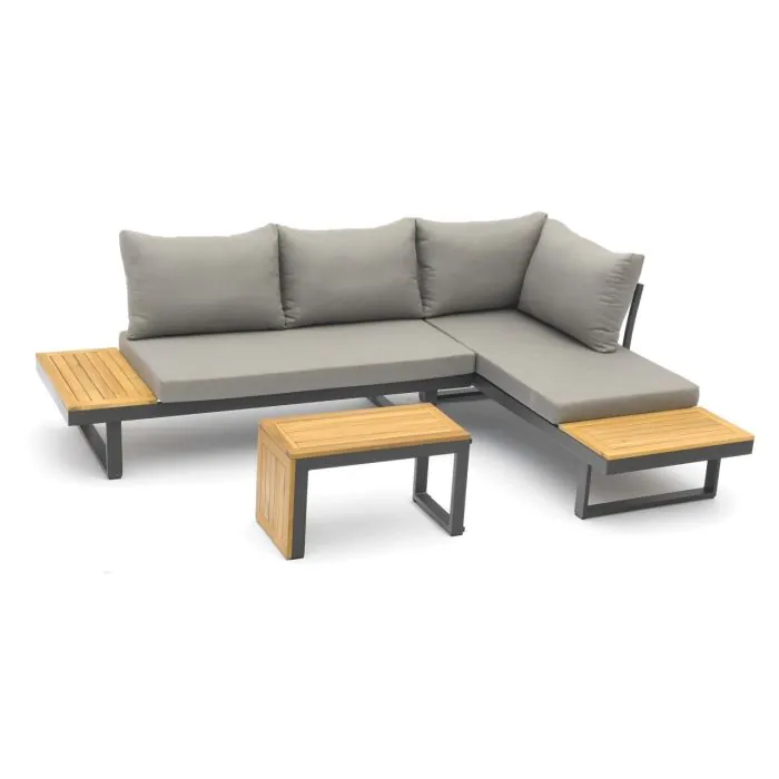 SET SALOTTO SIRMIONE  ALLUMINIO E ACACIA