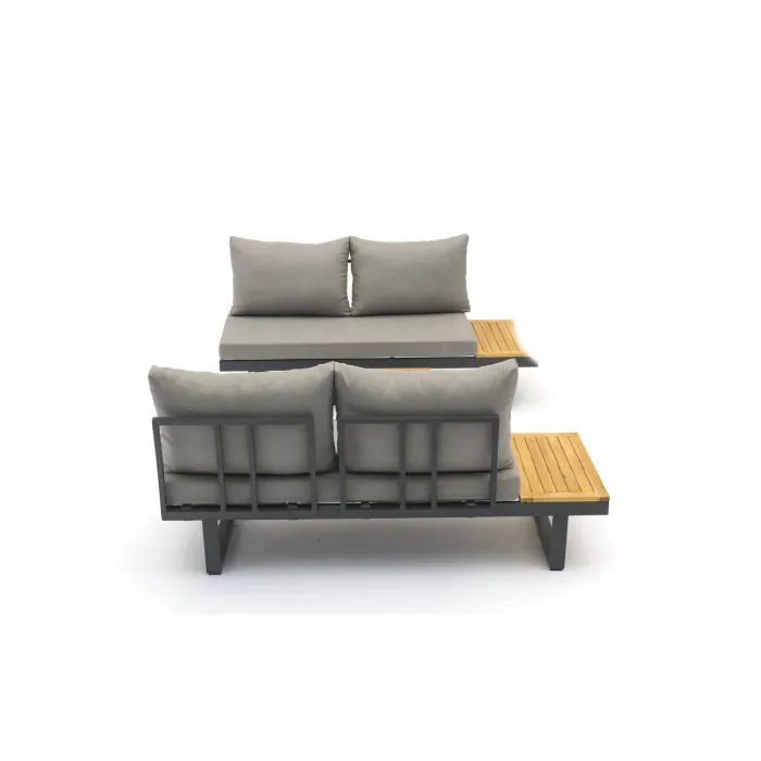 SET SALOTTO SIRMIONE  ALLUMINIO E ACACIA