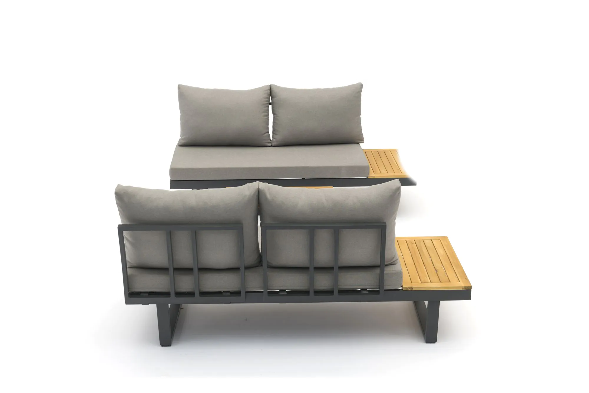 SET SALOTTO SIRMIONE  ALLUMINIO E ACACIA