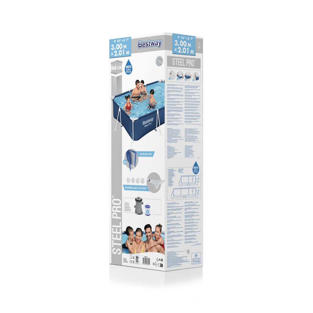 PISCINA RETTANGOLARE  BESTWAY 56411 300x201xH66+ POMPA FILTRO