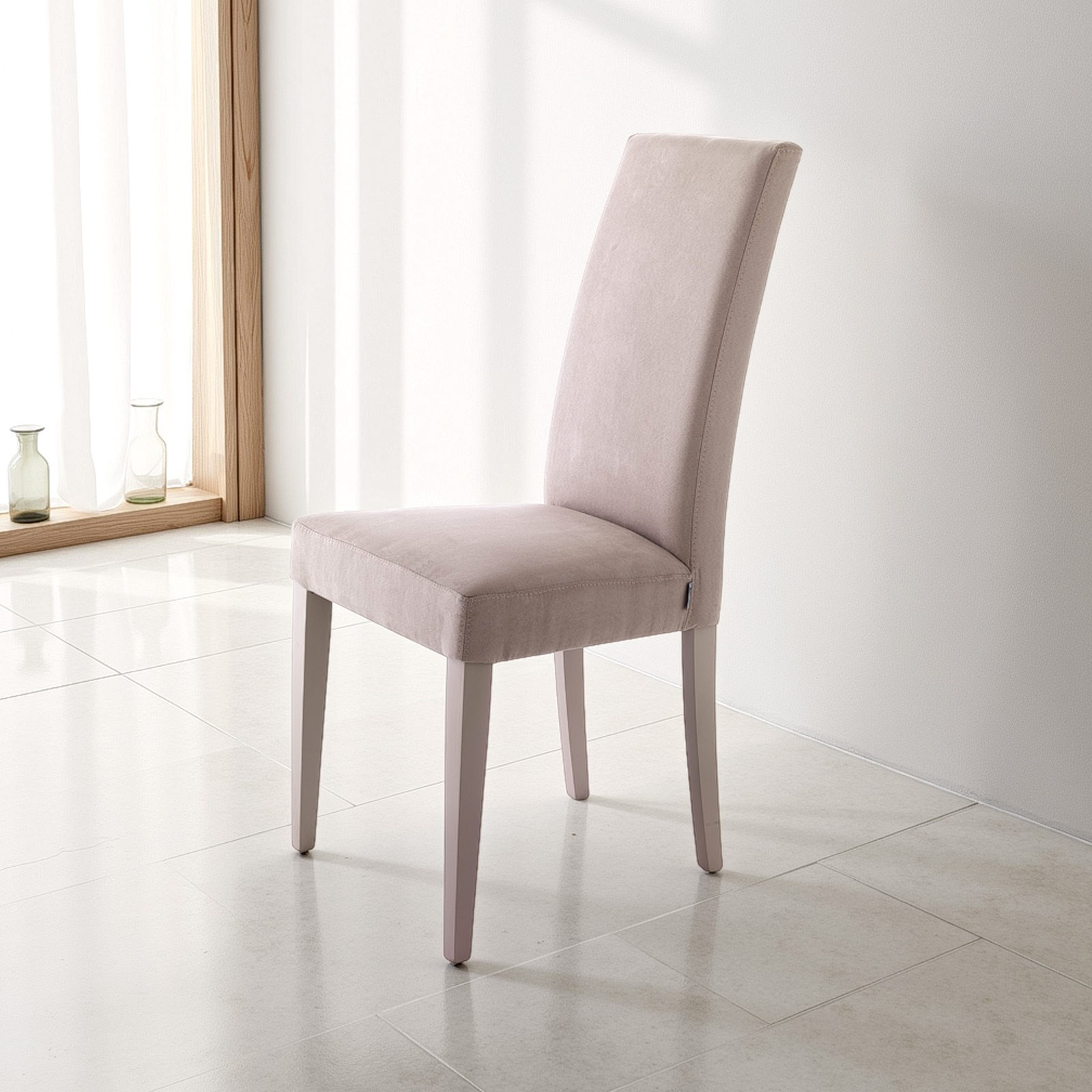 SEDIA DENVER VELLUTO TORTORA GAMBE TORTORA