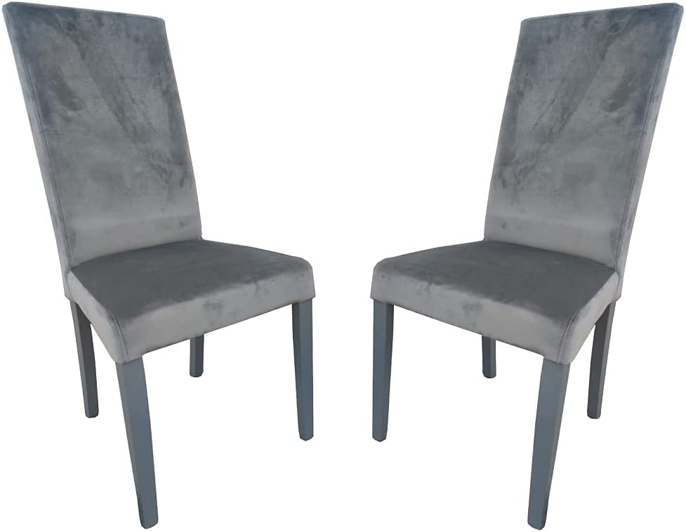 SEDIA DENVER VELLUTO ANTRACITE GAMBE ANTRACITE
