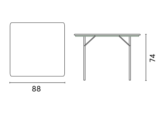 TAVOLO CATERING QUADRATO 88X88 CM