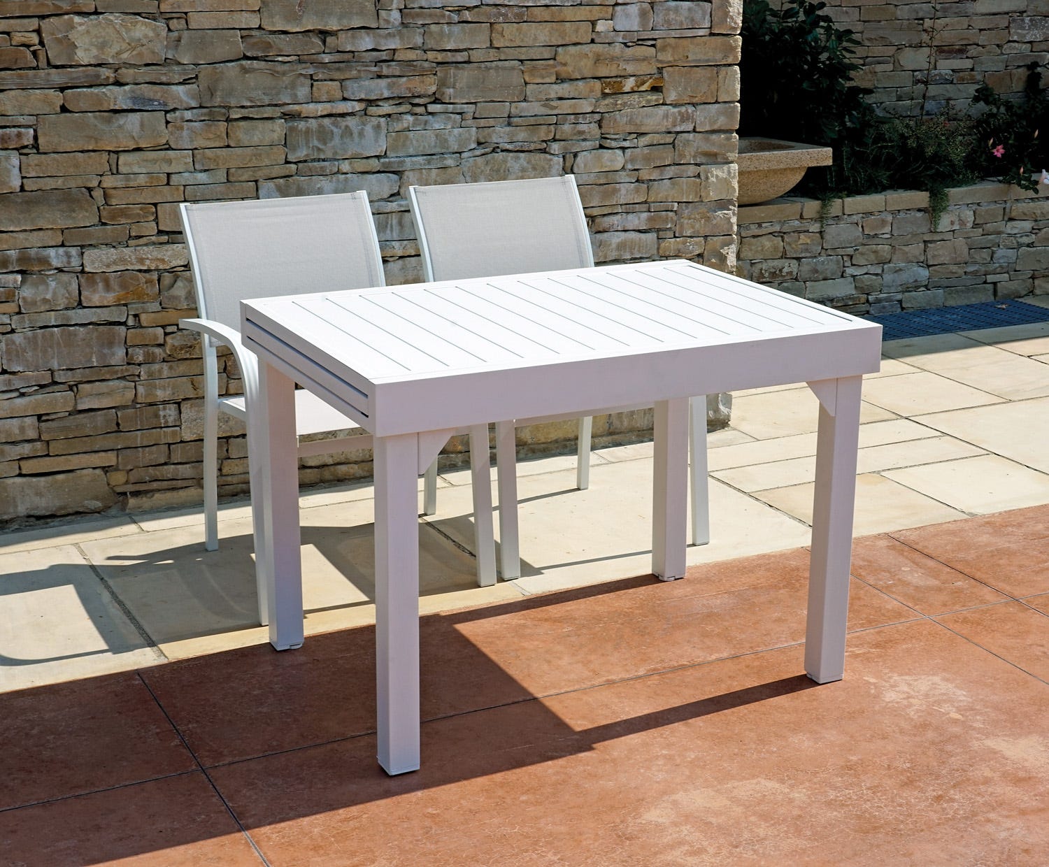 TAVOLO BALCONE CAPANNORI 106/212x75 ALU BIANCO