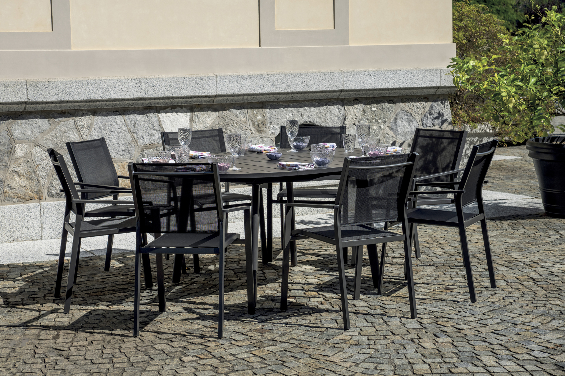 TAVOLO TROPEA Ø120/170 ALU ANTR