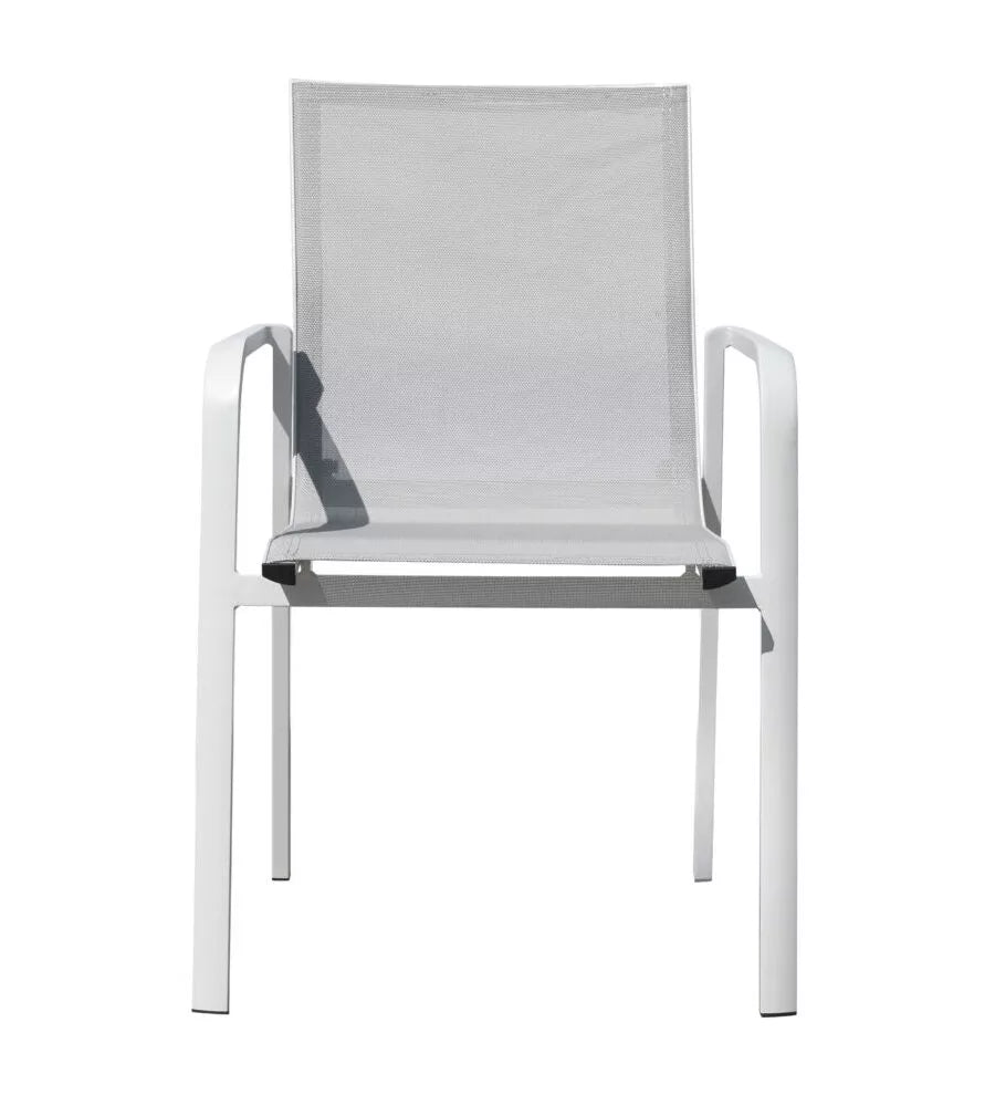 SEDIA SAMO ALU BIANCO TEXT GRIGIO CHIARO