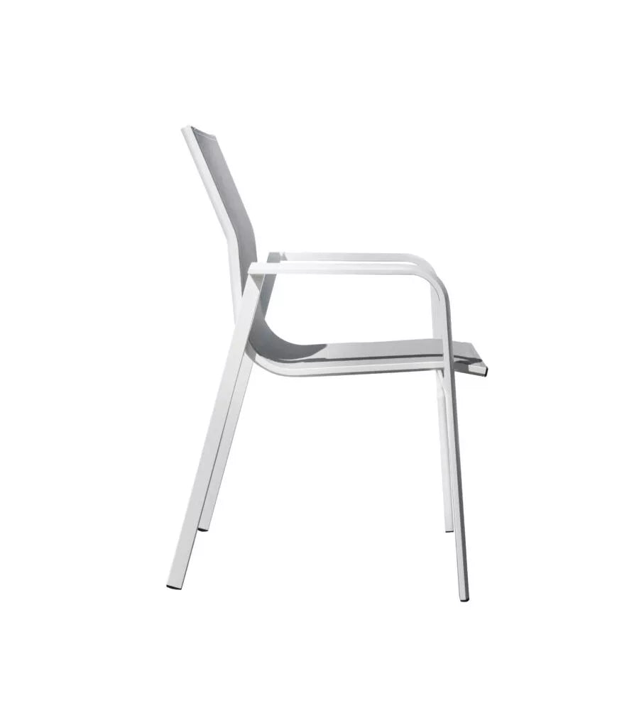 SEDIA SAMO ALU BIANCO TEXT GRIGIO CHIARO