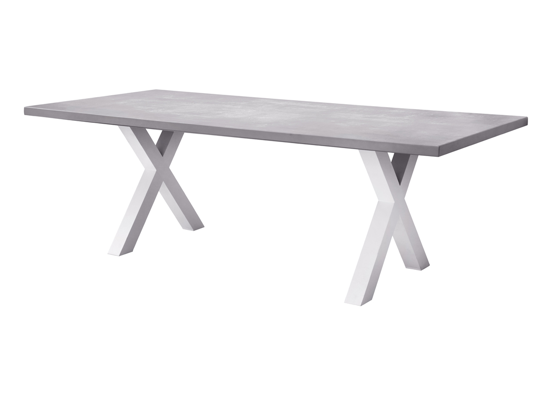 TAVOLO AMANTEA 220X100 ALU ANTR - PIANO RESINA GRI