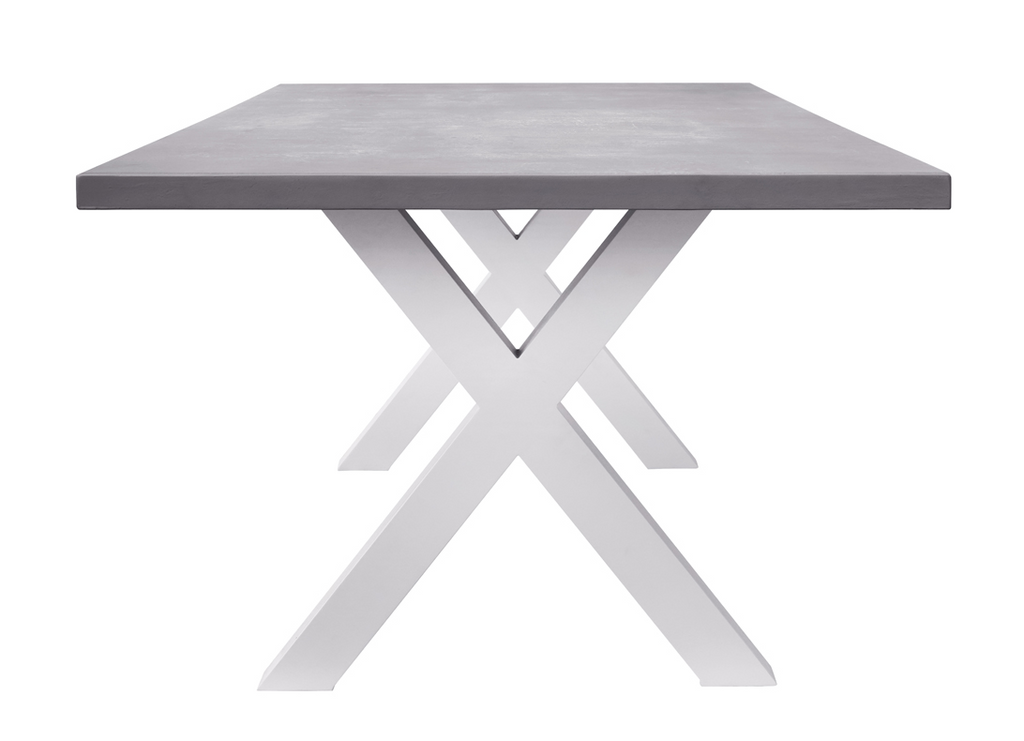 TAVOLO AMANTEA 220X100 ALU ANTR - PIANO RESINA GRI