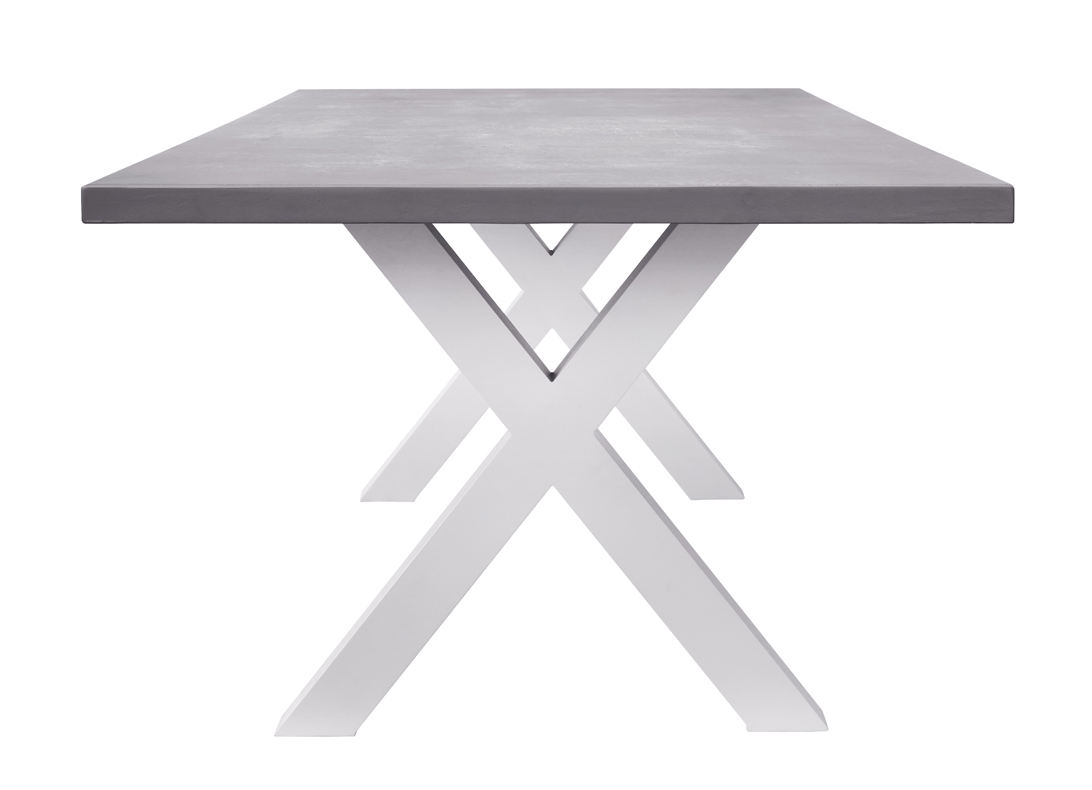 TAVOLO AMANTEA 220X100 ALU ANTR - PIANO RESINA GRI